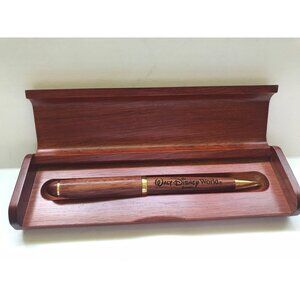 Vintage Walt Disney World Rosewood Roller Pen In Original Rosewood Box Black Ink